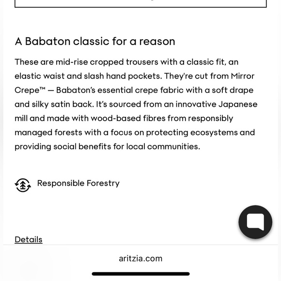 ARITZIA BABATON Conan Cropped Pant
Cropped crepe trousers black workwear 4 - Picture 12 of 12